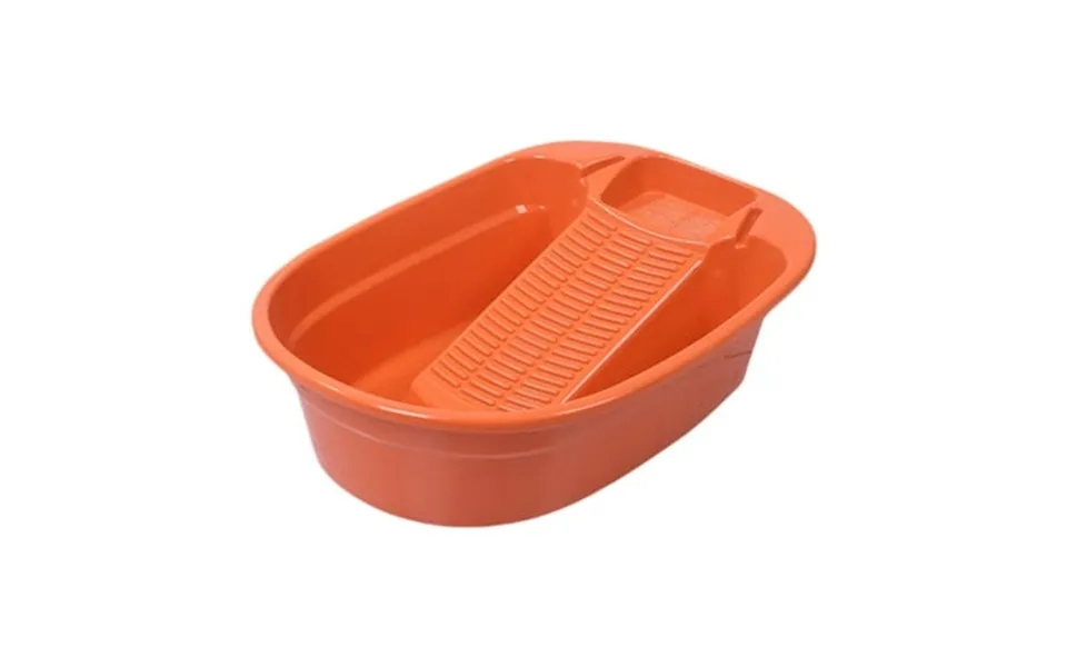 Siabiced Hand Wash Basin Laundry Wash Tub With Washboard Non Slip Washing Clothes Laundry Orange