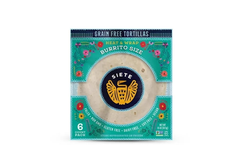 Siete Family Foods Grain Free Burrito Tortillas 15 Oz 6 Count
