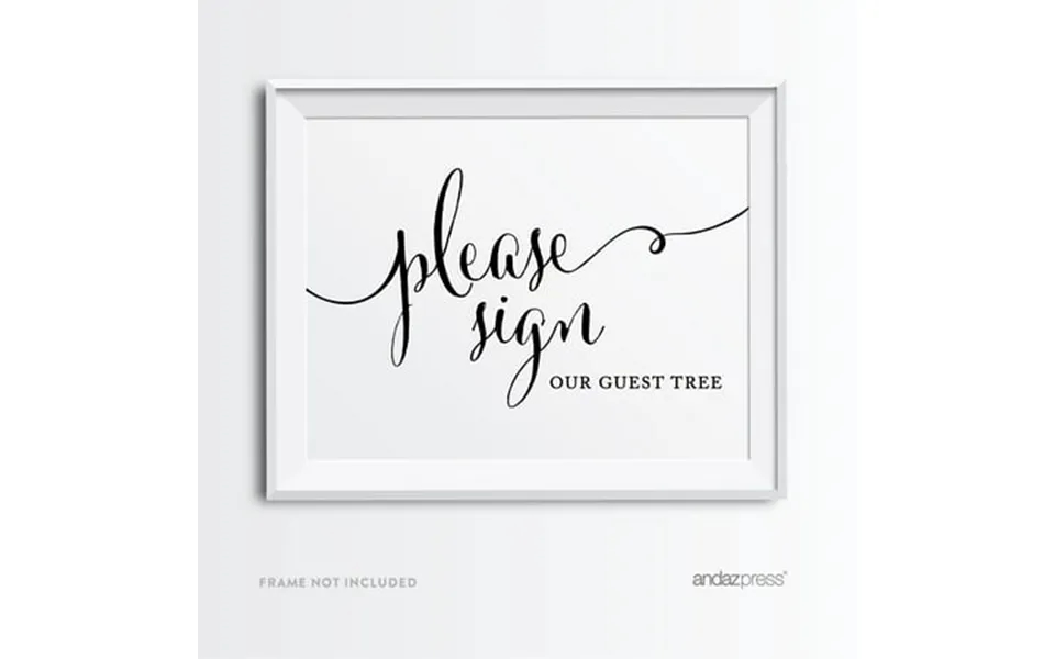 Sign Our Guest Tree Formal Black & White Wedding Party Signs