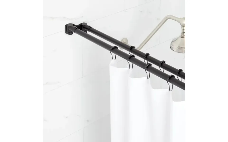 Signature Hardware 466775 60 Straight Brass Shower Rod Matte Black