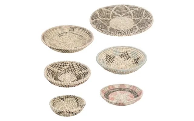 Signature Home Collection Set Of 7 Beige And Black Geometric Wall Hanging Baskets 24 product image