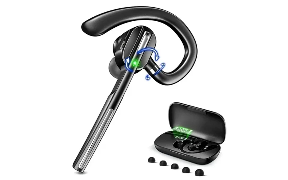 Siivton Bluetooth Headset V5.1 Wireless Headset With Battery Display Charging Case Bluetooth Earpiece With Noise Canceli