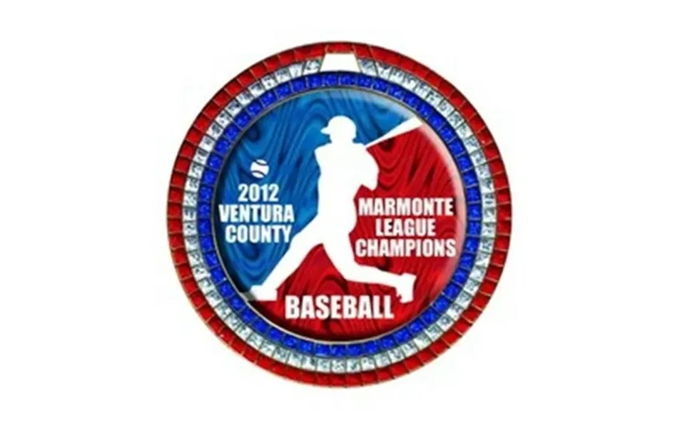 Simba Express-047a 2.75 In. Vibraprint Red White & Blue Glitter Insert Medal Gold