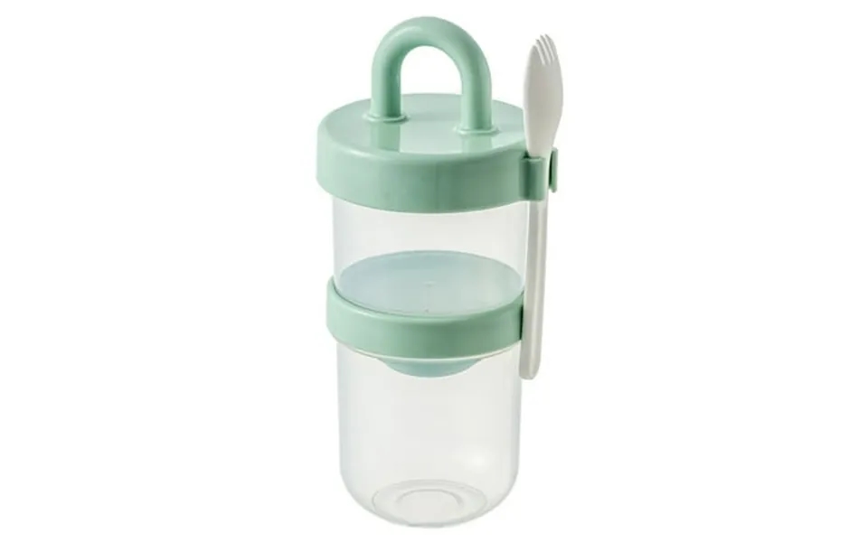 Simples Student Breakfast Yogurt Salad Cup Portable Double Layer Handy Cup With Lid & Spoon Leak-proof & Multi-functiona