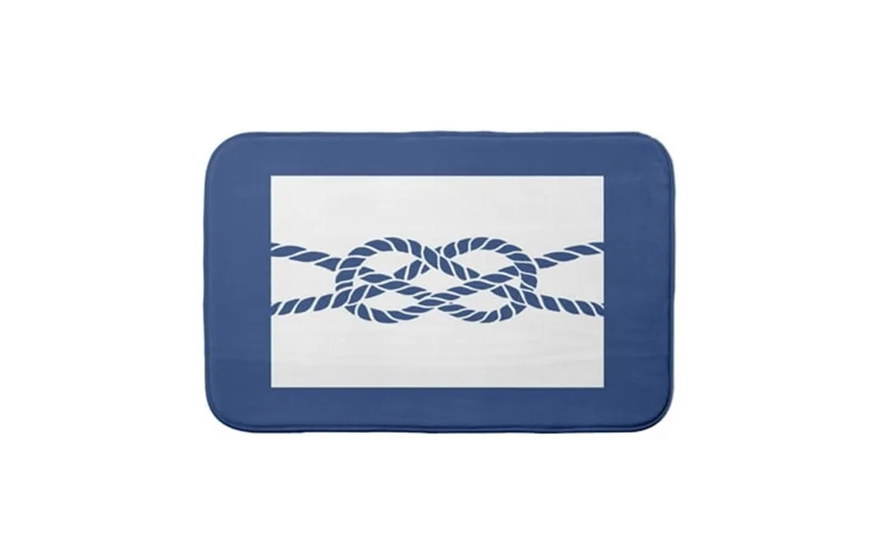 Simply Daisy 24 X 17 Plush Microfiber Blue Nautical Knot Bath Mat