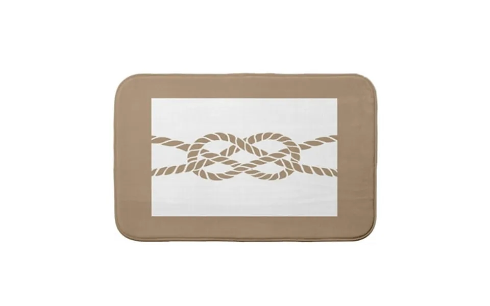 Simply Daisy 34 X 21 Plush Microfiber Brown Nautical Knot Bath Mat