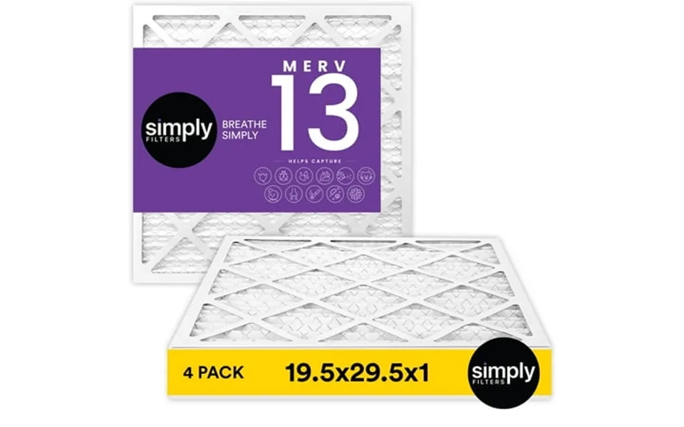 Simply Filters 19.5x29.5x1 Merv 13 Mpr 1500 Ac Furnace Hvac Air Filter 4 Pack