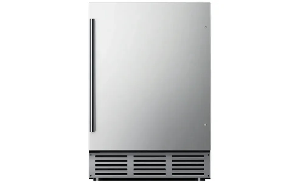 Simzlife 24 In. Single Zone 180-cans Built-in Beverage Refrigerator Cooler Fridge In Silver Stainless Steel With Auto Le