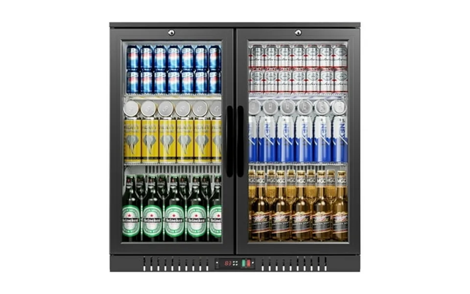 Simzlife Back Bar Cooler With 2 Glass Swing Doors Under Counter Back Bar Refrigerator With Led Lighting 7