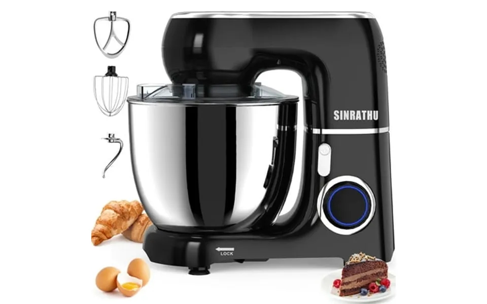 Sinrathu 6.5 Qt Stand Mixer 3-in-1 Tilt-head 10-speed Food Mixer Kitchen Electric Mixer With Bowl Beaterdough Hook Whisk