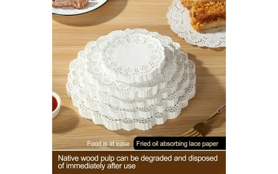 Sioweci 100pcs Baking Paper Elegant Lace Design Baking Oil Absorbing Paper Disposable Baking Liners For Home Kitchen 100