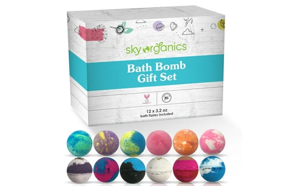 Sky Organics Bath Bomb Gift Set For Body To Soak Nourish & Enjoy 12 Ct