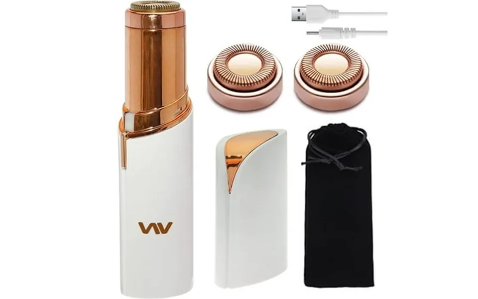 Skywee Facial Hair Remover With Led Light Usb Rechargeable 2 X Replacement Heads Included Painless Waterproof Shaver Raz