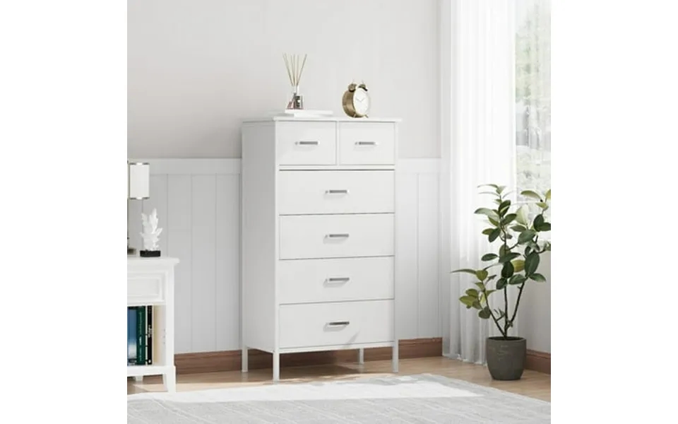 Slevoo 6 Drawer Dresser For Bedroom Storage Cabinet Wooden Dresser Steel Wood Frame 42