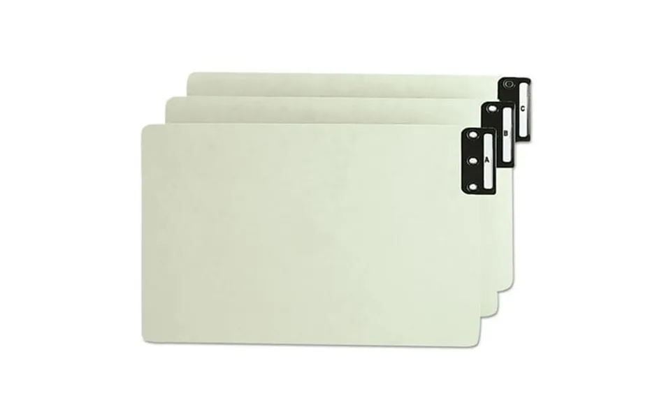 Smead 63276 8.5 X 14 100 Percent Recycled End Tab Pressboard Guides With Metal Tabs - Green 1-set