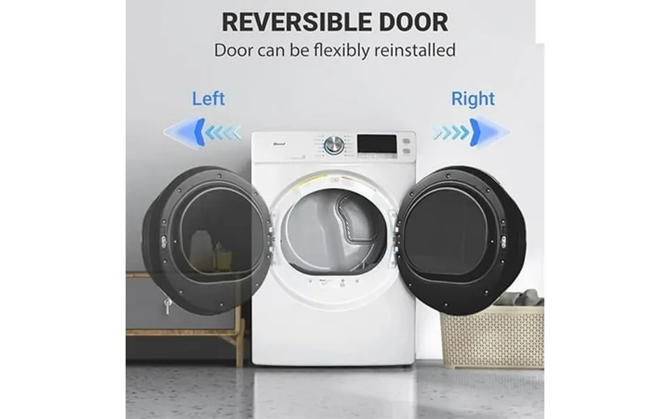 Smeta 33 Gas Clothes Dryer 8 Cu Ft Front Load Laundry Dryer Machine Anti-wrinkle Reversible Door