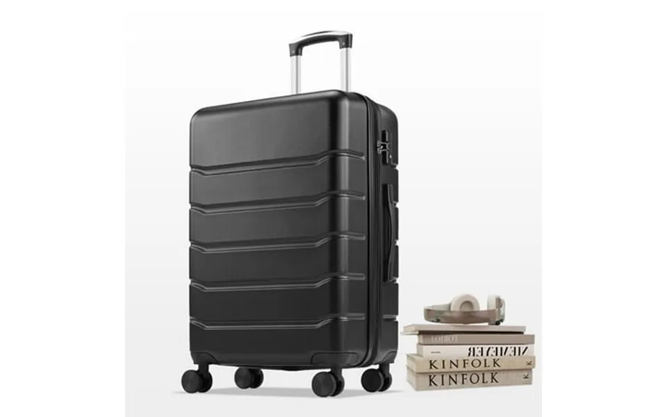 Smiaoer 20 Hardshell Carry On Luggage Lightweight Expandable Abs Suitcase With Spinner Wheels & Tsa Lock Black