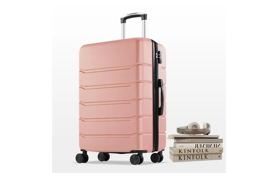 Smiaoer 20 Hardshell Carry On Luggage Lightweight Expandable Abs Suitcase With Spinner Wheels & Tsa Lock Pink