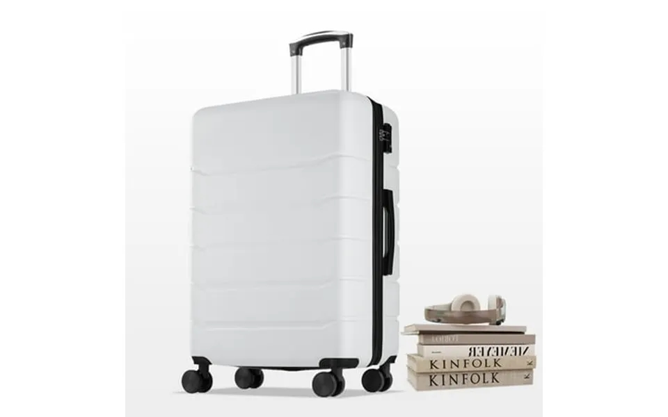 Smiaoer 20 Hardshell Carry On Luggage Lightweight Expandable Abs Suitcase With Spinner Wheels & Tsa Lock White