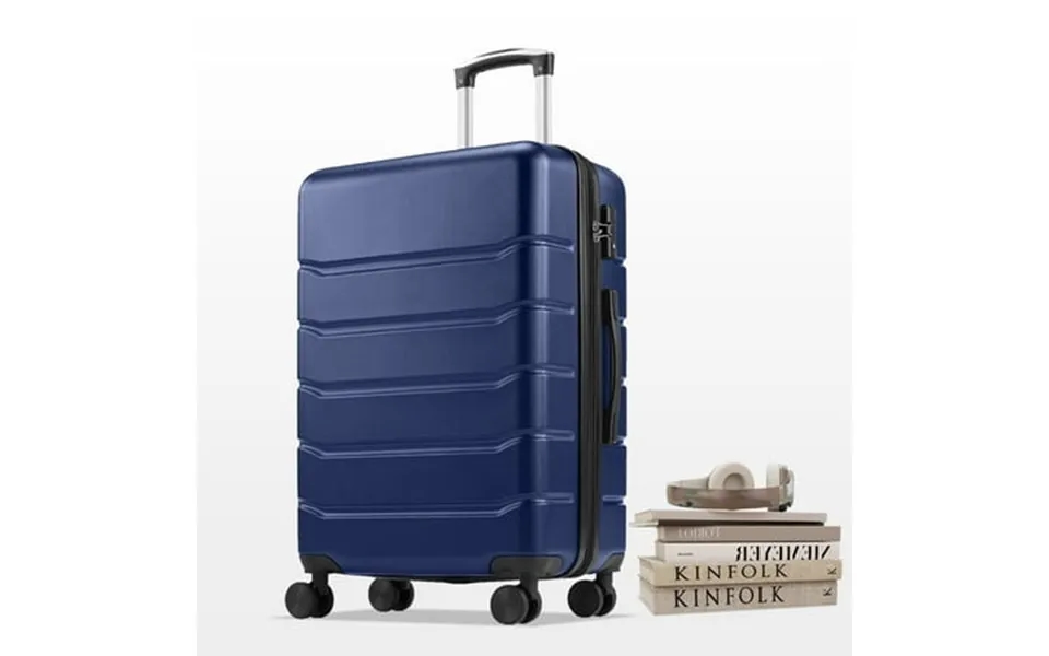 Smiaoer 24 Hardshell Checked Luggage Lightweight Expandable Abs Suitcase With Spinner Wheels & Tsa Lock Blue