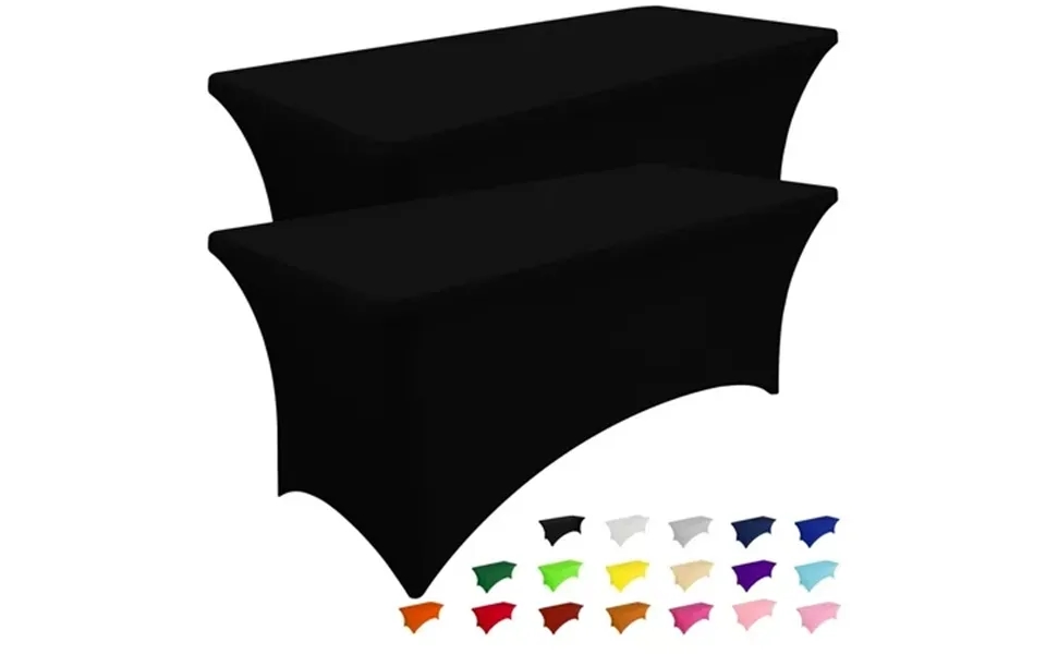 Smiry 2 Pack 8ft Stretch Spandex Tablecloths Waterproof And Elastic Fitted Table Cloth Washable Table Cover For Rectangl