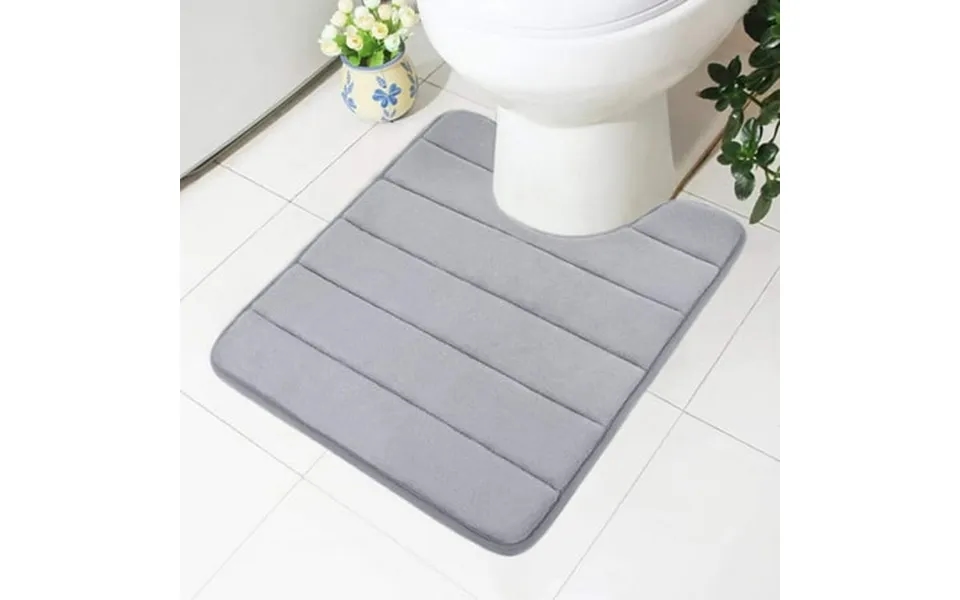 Smiry Memory Foam Bathroom Rugs Toilet Mats U-shaped Contour Carpet 20 X 24 Grey
