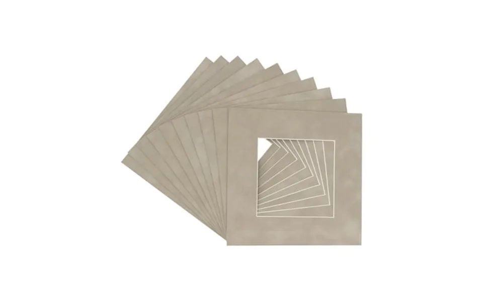 Smoke Suede Acid Free 20x20 Picture Frame Mats With White Core Bevel Cut For 8x8 Pictures - Fits