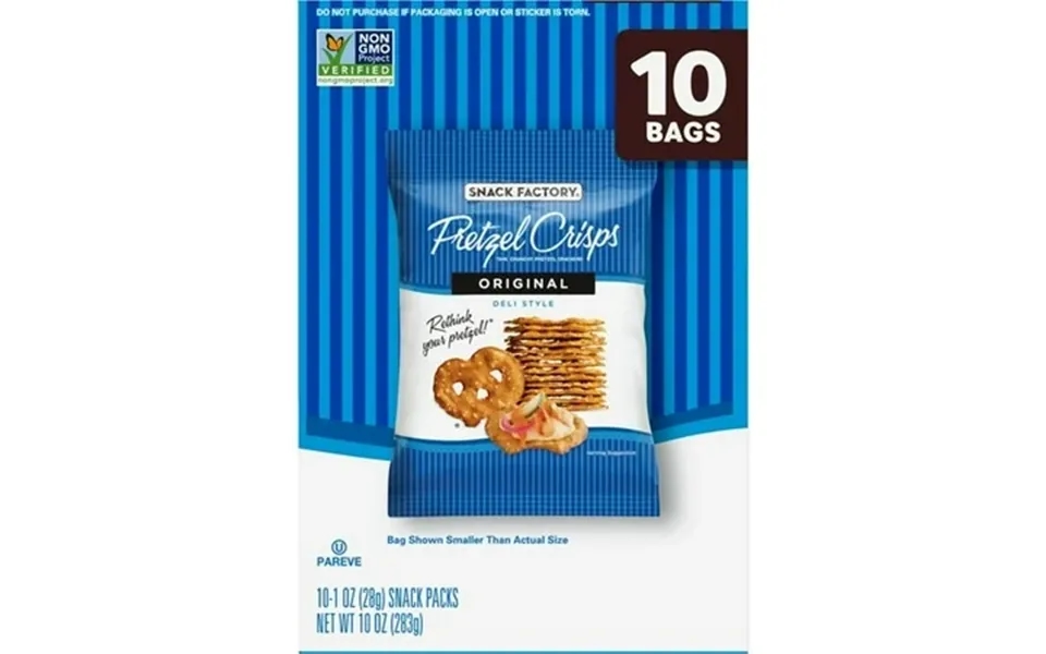 Snack Factory Pretzel Crisps Original 1 Oz Snack Bags 20 Ct