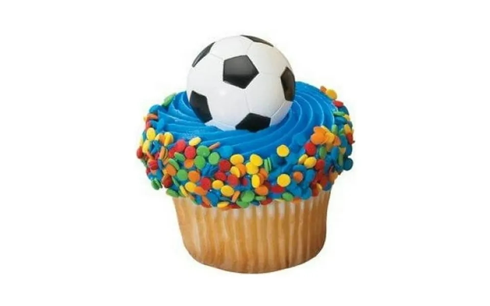 Soccer Ball Cupcake Rings 24-pack
