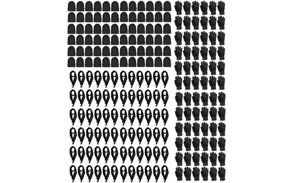 Socks Nbulk Winter Pre Assembled Set Glove Scarf Beanie Winter Set Solid Black Unisex Black 72 Set Of 3