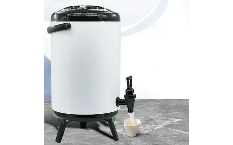 Soga 12l Stainless Steel Insulated Milk Tea Barrel Hot And Cold Beverage Dispenser Container With Faucet White