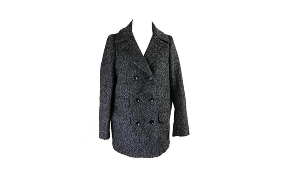 Soia Kyo Black Grey Double-breasted Pea Coat L