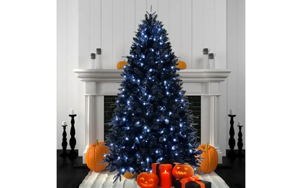 Soilhill 7.5ft Pre-lit Black Christmas Tree With 500 Lights 2156 Tips Artificial Holiday Tree For Halloween & Christmas