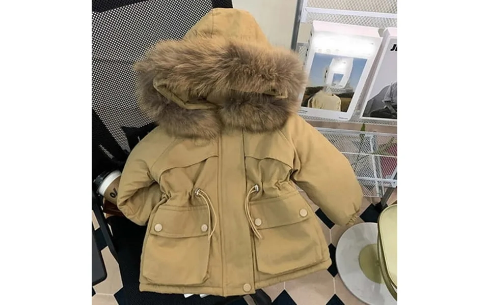 Sokhug Girls Winter Coat Plush Cotton Baby Girl Thickened Parka Children S Hooded Coat