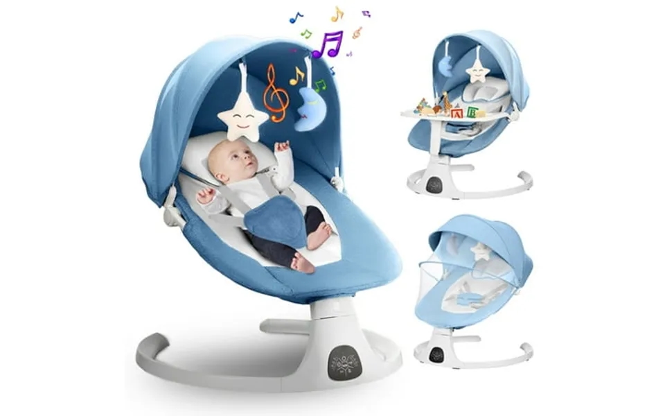 Solarsoda 3-in-1 Baby Swings For Infants Toddler With Dining Tray 5-speed Bouncer Bluetooth