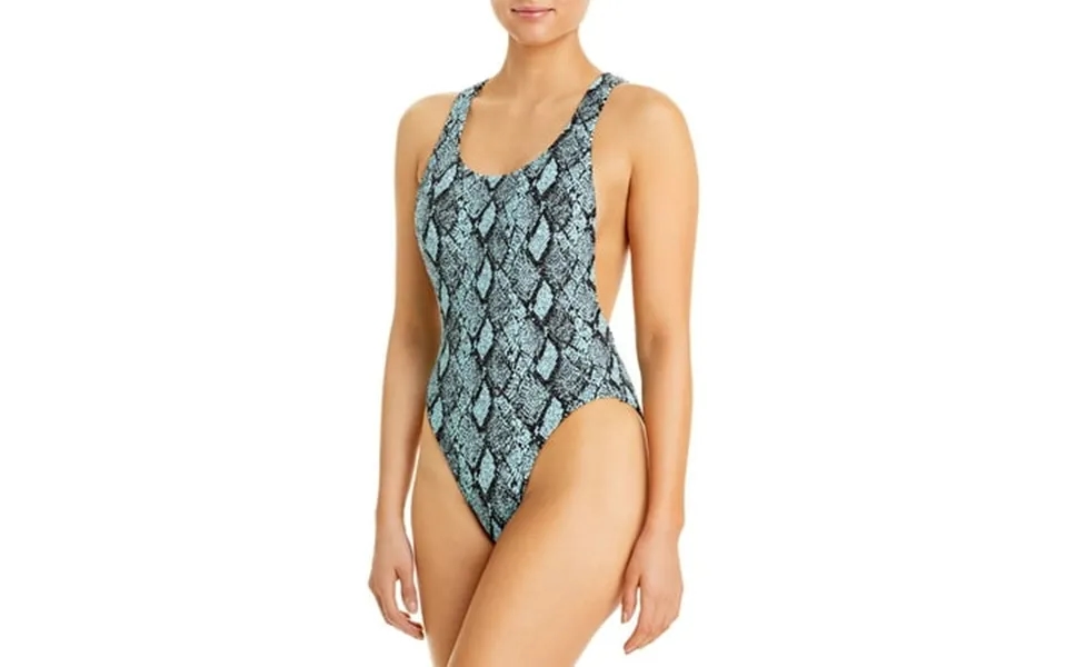 Solid & Striped Womens Snake Print Lined One-piece Swimsuit Blue Xl