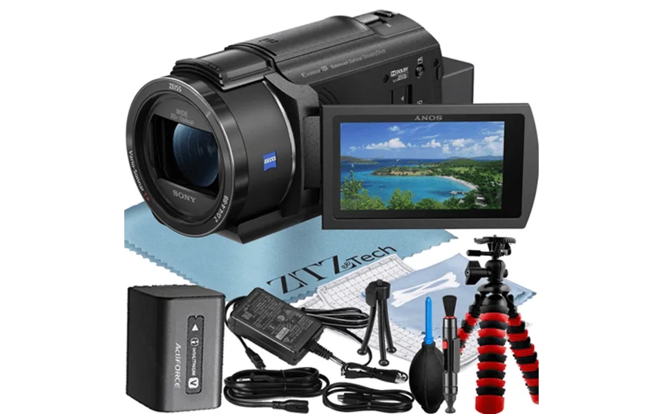 Sony Fdr-ax43 4k Ultra Hd Handycam Camcorder With Tripod Cleaning Kit Zeetech Accessory Bundle