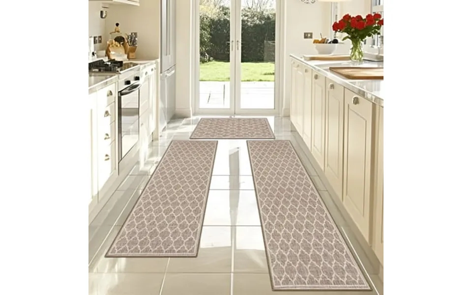 Soulgenix Kitchen Rug Sets 3 Pieces Runner Rug With Non-slip Baking For Kitchen Floor Comfort Standing Rugs Mat With 20