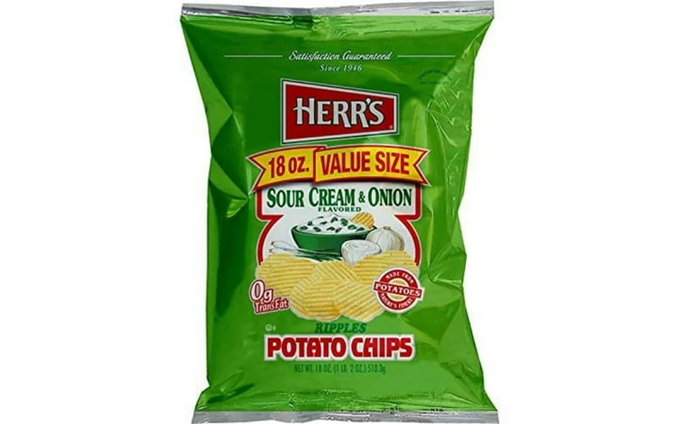 Sour Cream & Onion Flavored Potato Chips 18 Oz. Bags