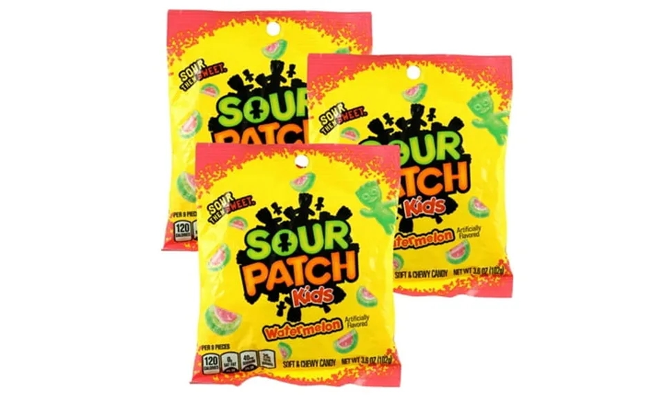 Sour Patch Kids Watermelon Candy Soft Chewy Cute Fun Shaped Gummies Kids Adults Snacks Dessert Toppings Movie Nights Tra