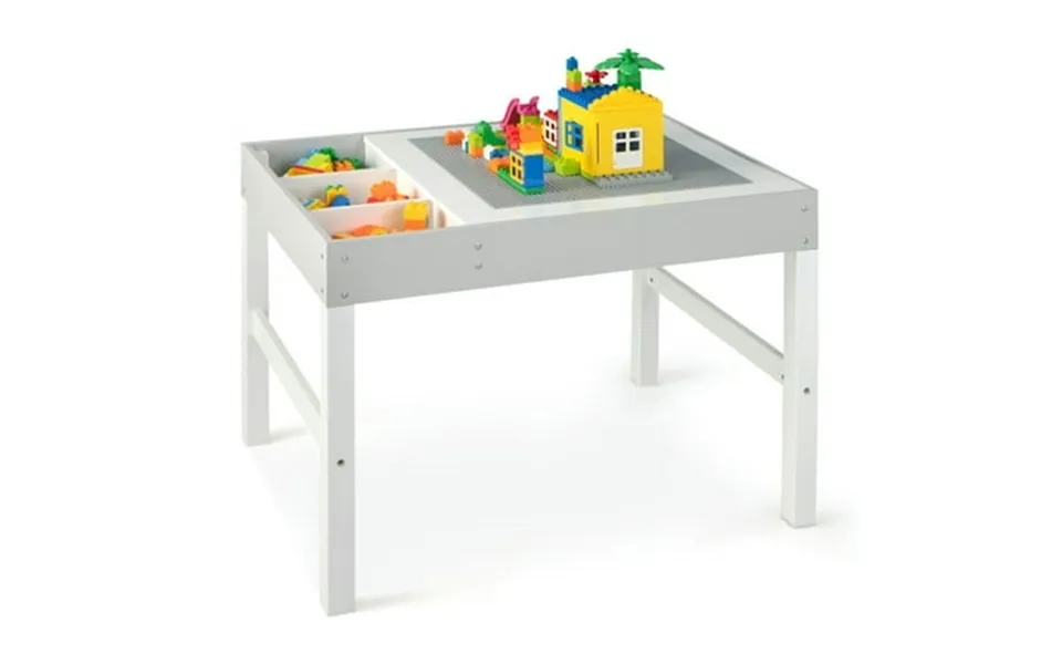 Spaco 3 In 1 Wooden Kids Table With Storage And Double-sided Tabletop-white Toddler Table And Chair Set For Arts & Craft