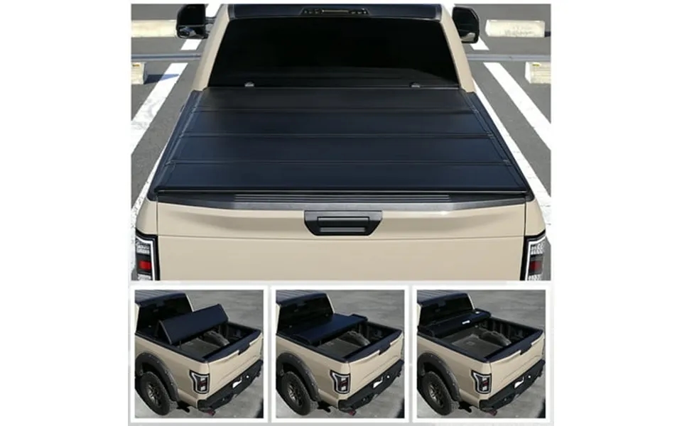 Spec-d Tuning Hard Quad Fold Tonneau Cover Compatible With 2016-2021 Nissan Titan 5 6 Bed W O Track System Titan Xd