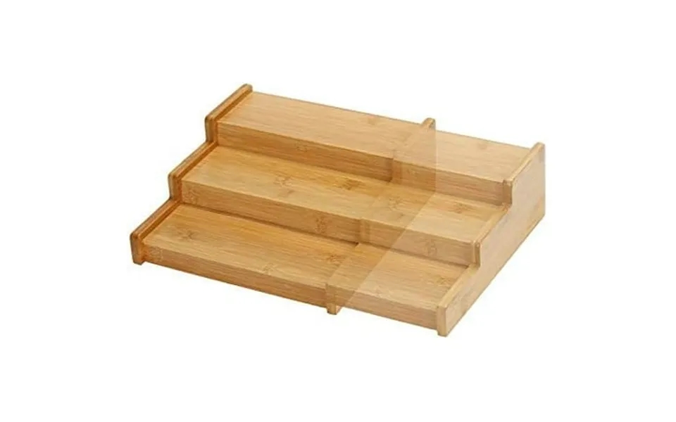 Spice Rack Organizer For Cabinet Expandable Natural Bamboo Desk Shelf 3-tier Adjustable Spice Rack Storage And Seasoning