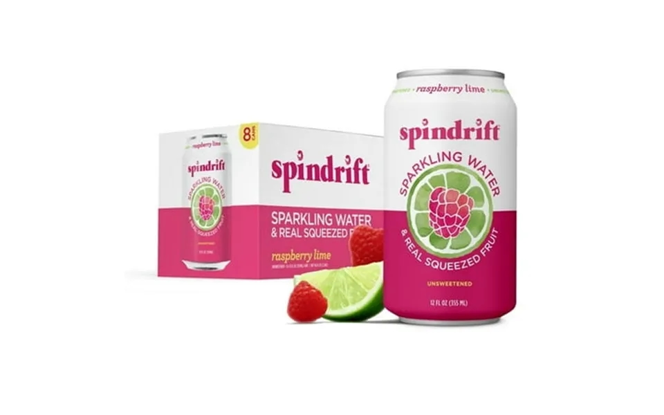 Spindrift Sparkling Water Raspberry Lime 12 Fl Oz 8 Ct 3 Box