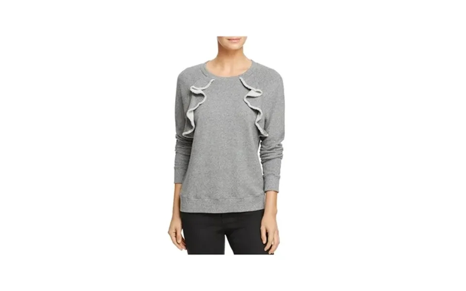 Splendid Women S Ruffled Heather Sweatshirt Heather Grey X-small
