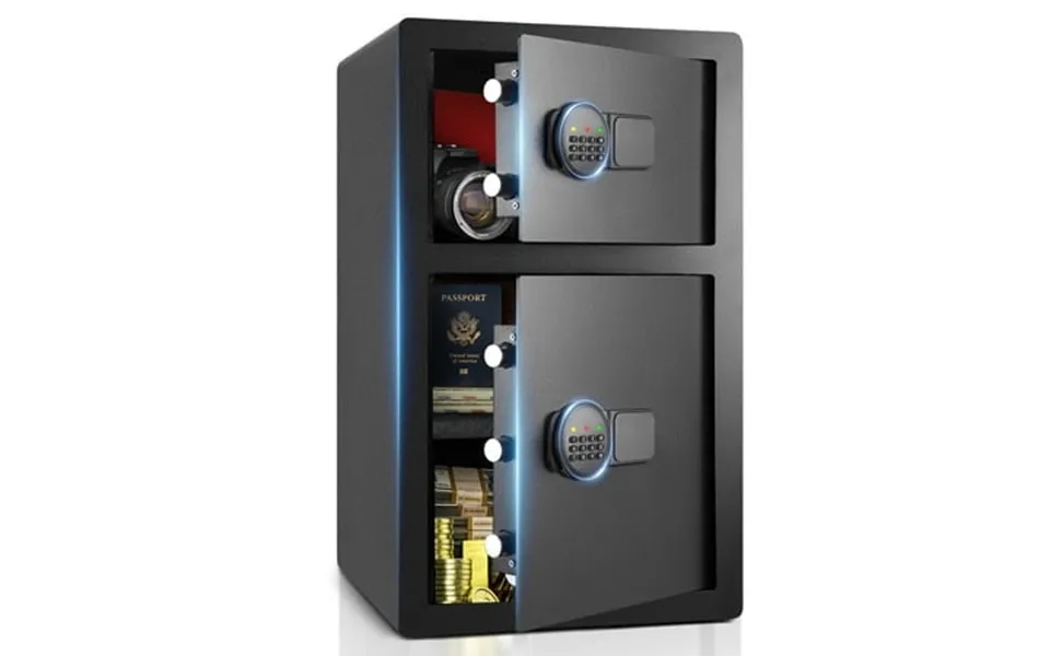 Srwtrchry 4.2 Cu Ft Large Safe Box Dual Door Safe With Digital Keypad And Deposit Slot & Alarm System Money Safe With Mu