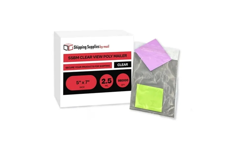 Ssbm Clear Poly Mailers 5x7 Inch 98000 Pack Shipping Envelope With Transparent Side & Grey Side Great For Clothing T-shi