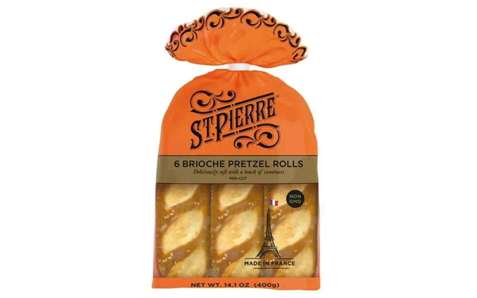 St. Pierre Brioche Pretzel Rolls Regular 6 Count 14.1 Oz Pack Of 6