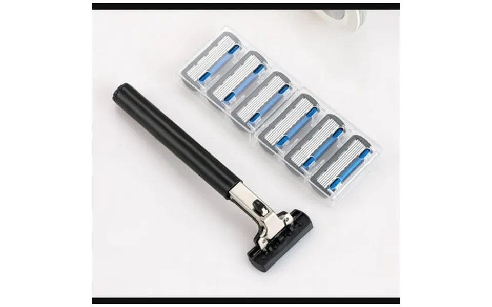 Stainless Steel 6-layer Razor Blade Old Manual Men S Razor Blade Blade-blue