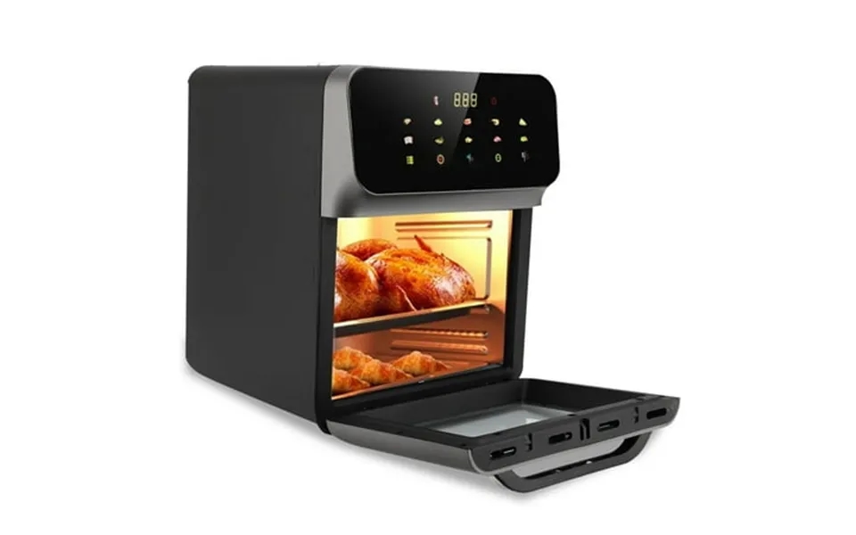 Stainless Steel Air Fryer 16qt Convection Oven With 5-in-1 Multi Function Visible Window And Touchscreen Black